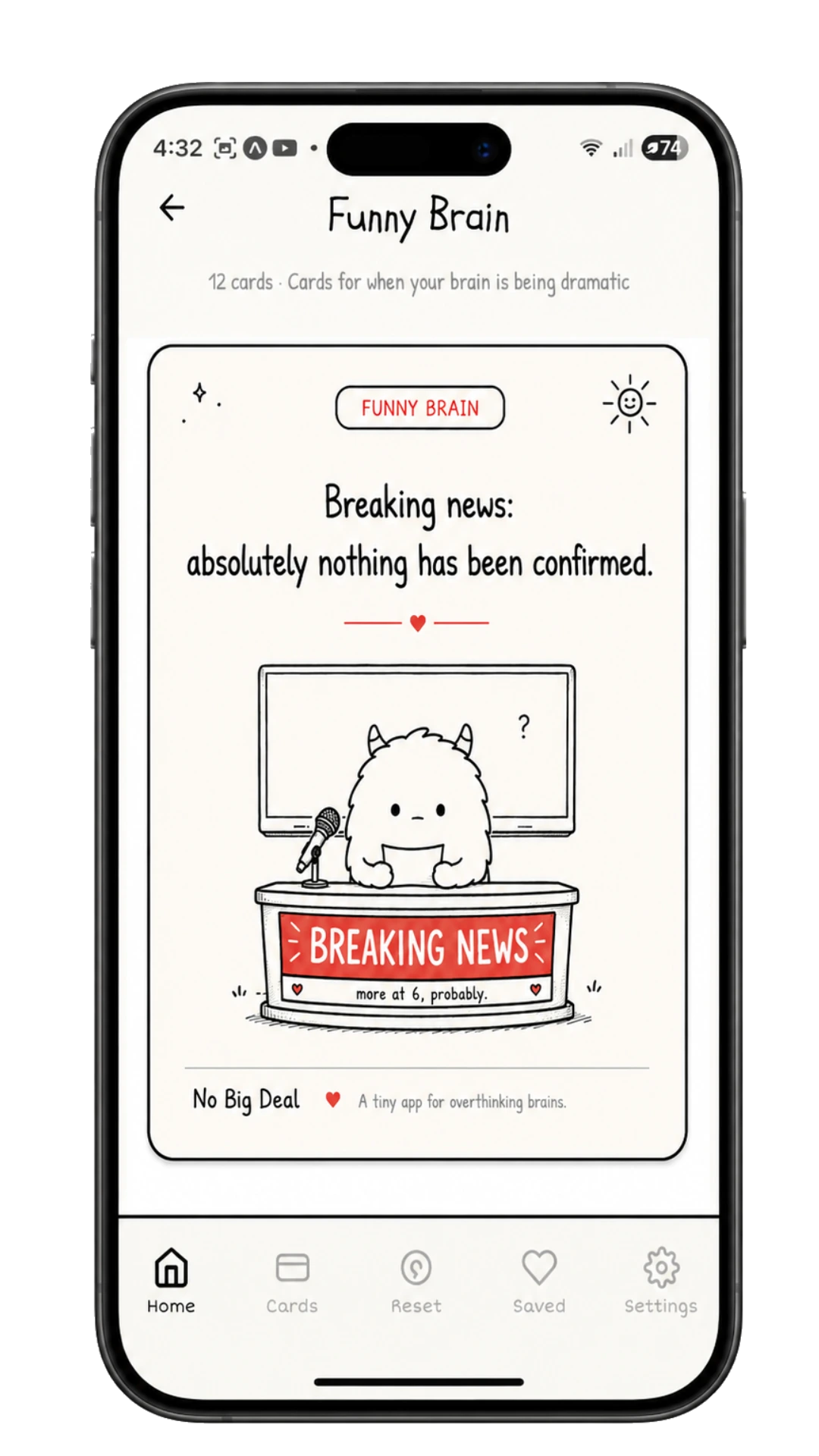 Funny Brain cards screen