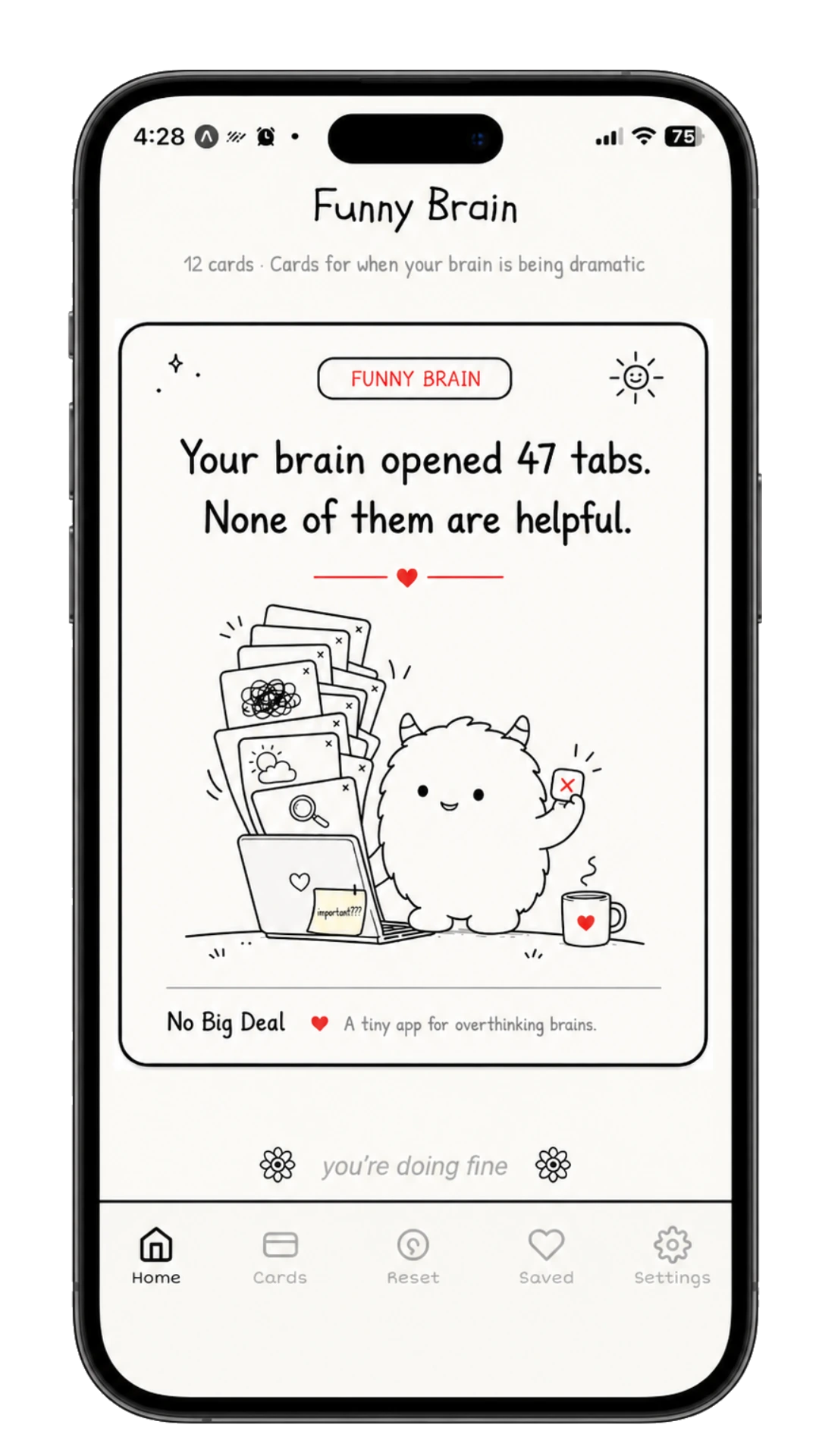 Funny Brain cards — second screen