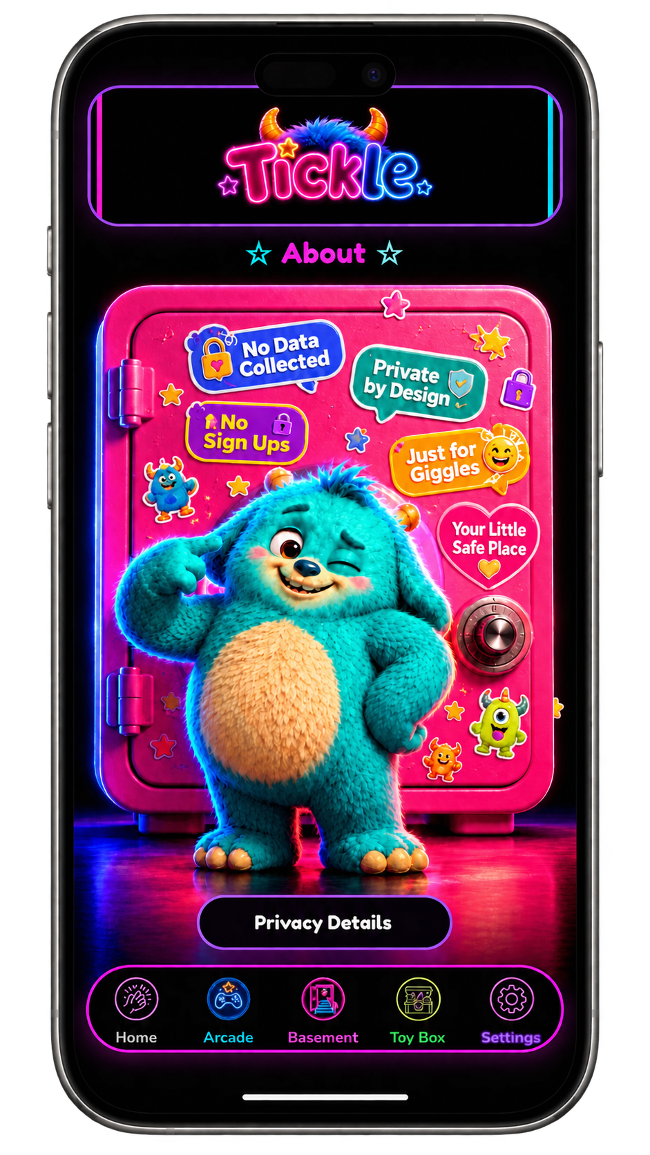 Tickle Privacy screen