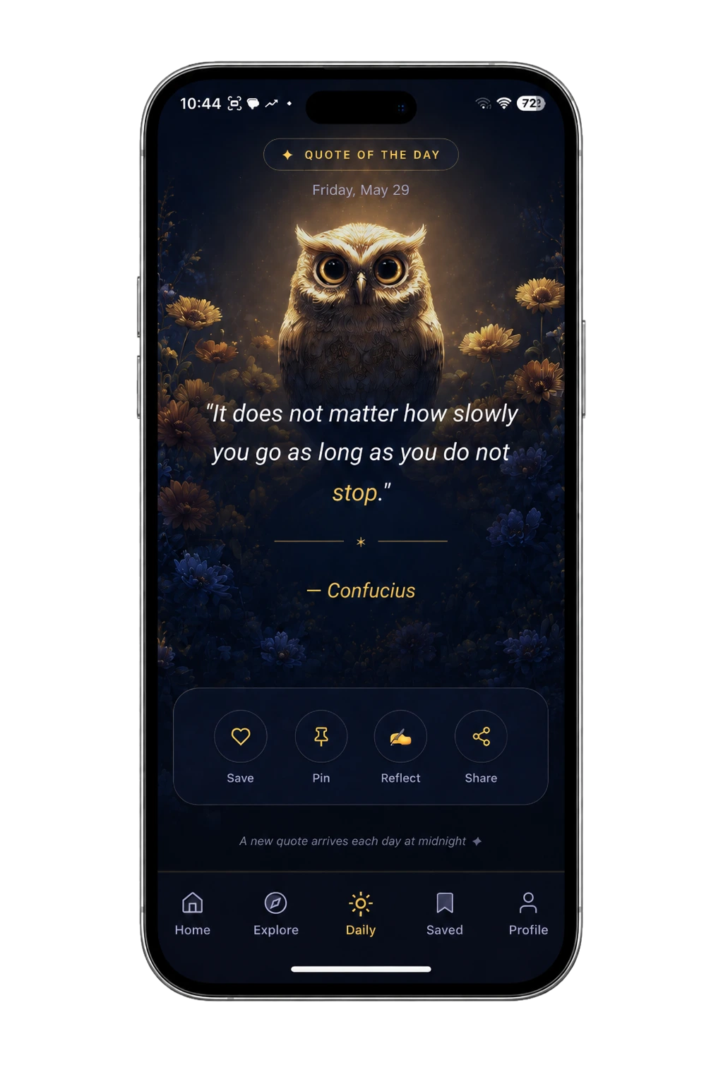 Wisdom Quote screen